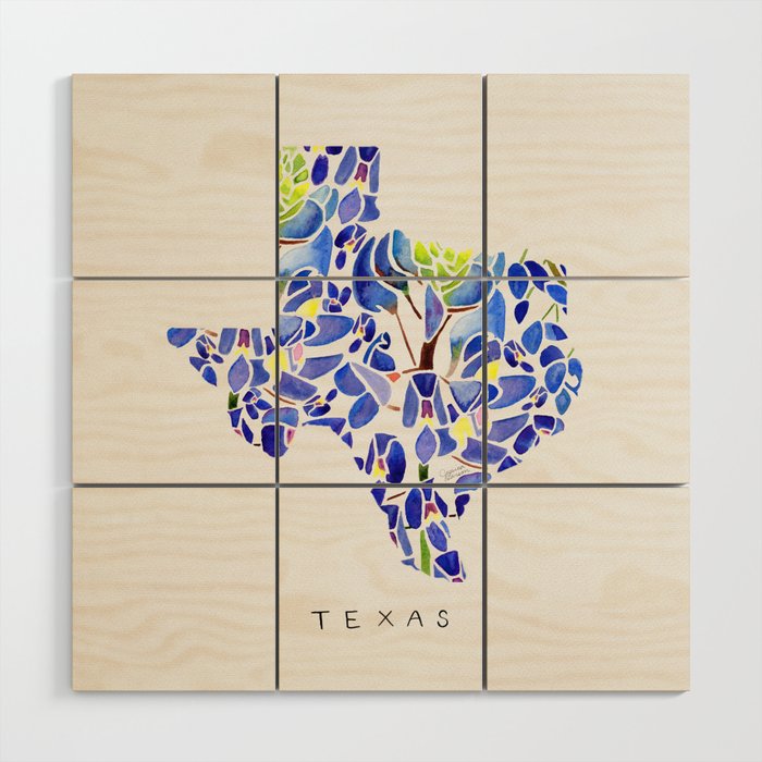 Texas State Bluebonnets Wood Wall Art Gallery Image 1