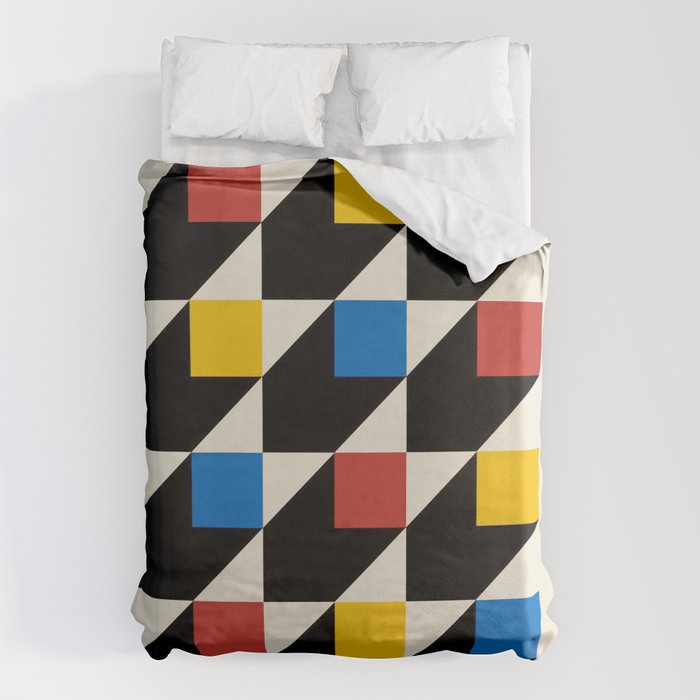 Vintage poster-Bauhaus Juli-September 1923. Duvet Cover Gallery Image 1