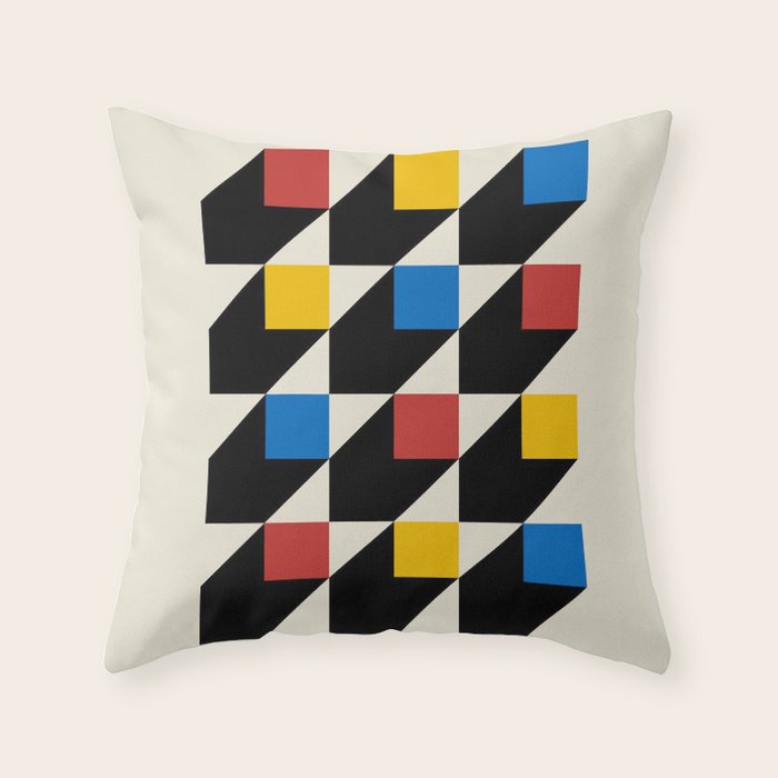 Vintage poster-Bauhaus Juli-September 1923. Throw Pillow Gallery Image 1