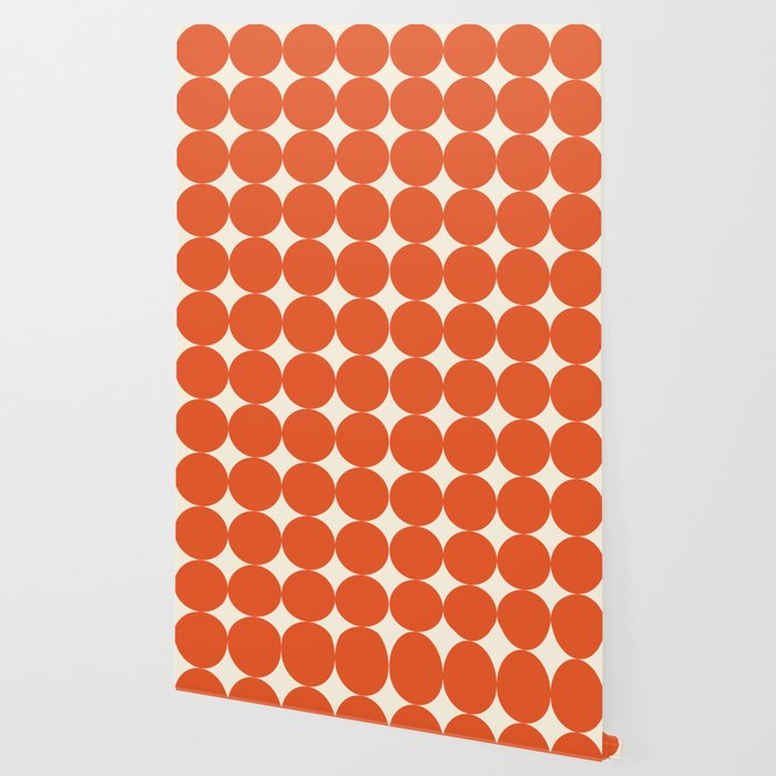 Whole Lotta Circles - Modern Retro Orange Geometric Pattern Wallpaper Gallery Image 2