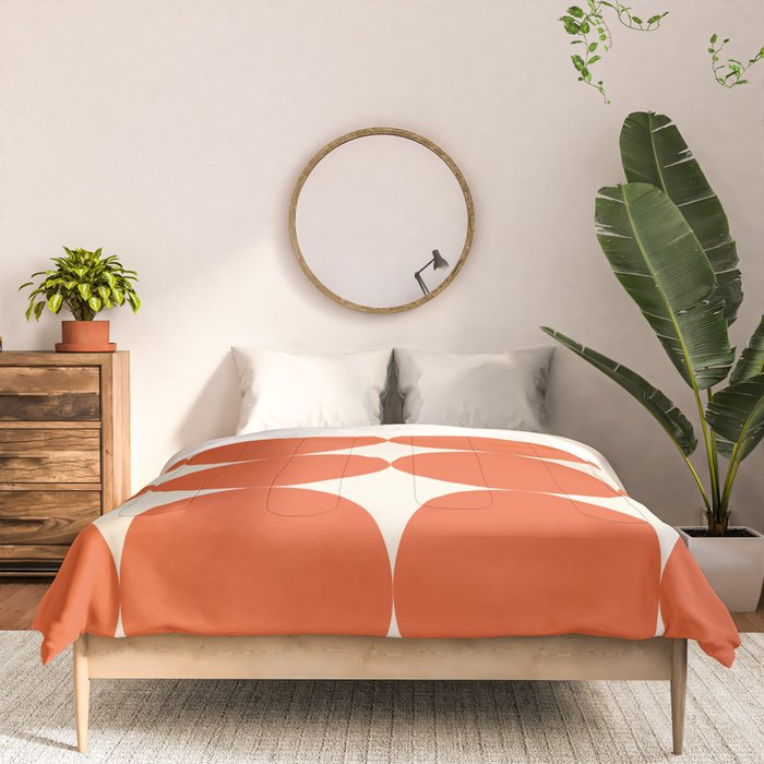 Whole Lotta Circles - Modern Retro Orange Geometric Pattern Comforter Gallery Image 3