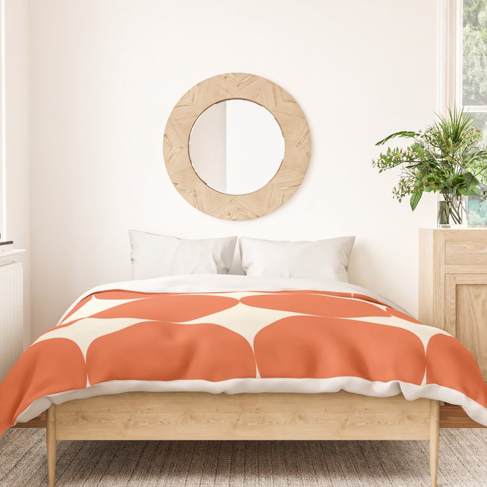 Whole Lotta Circles - Modern Retro Orange Geometric Pattern Duvet Cover Gallery Image 3