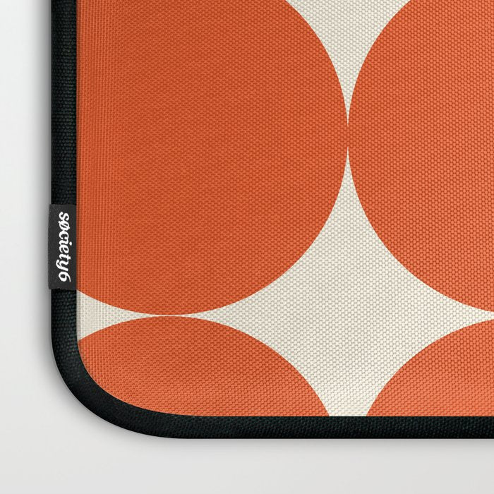Whole Lotta Circles - Modern Retro Orange Geometric Pattern Laptop Sleeve Gallery Image 3