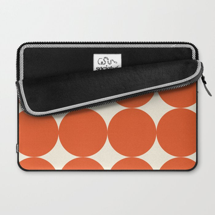 Whole Lotta Circles - Modern Retro Orange Geometric Pattern Laptop Sleeve Gallery Image 2