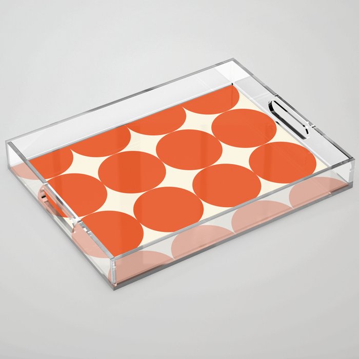 Whole Lotta Circles - Modern Retro Orange Geometric Pattern Acrylic Tray Gallery Image 1