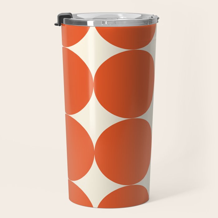 Whole Lotta Circles - Modern Retro Orange Geometric Pattern Travel Mug Gallery Image 3