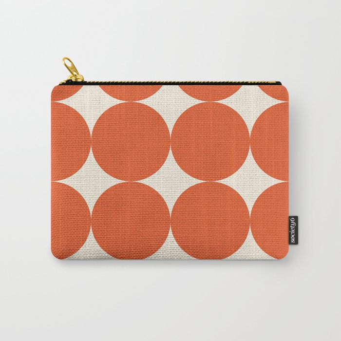Whole Lotta Circles - Modern Retro Orange Geometric Pattern Carry All Pouch Gallery Image 1