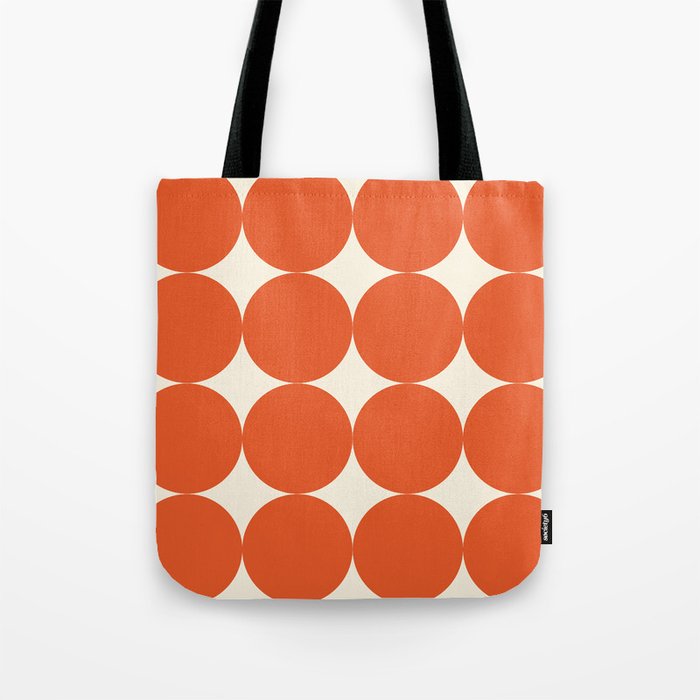 Whole Lotta Circles - Modern Retro Orange Geometric Pattern Tote Bag Gallery Image 1