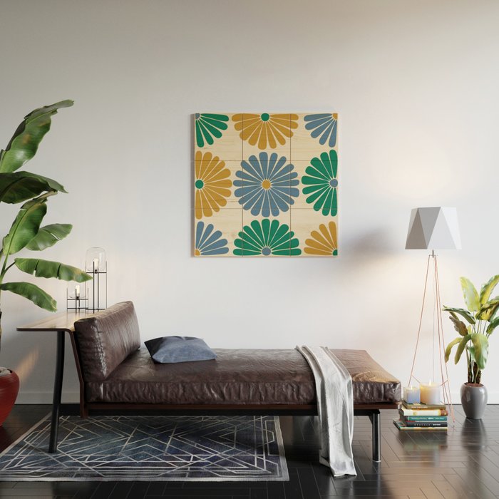 Retro Summer Daisies X Wood Wall Art Gallery Image 2