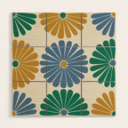 Retro Summer Daisies X Wood Wall Art Gallery Image 1