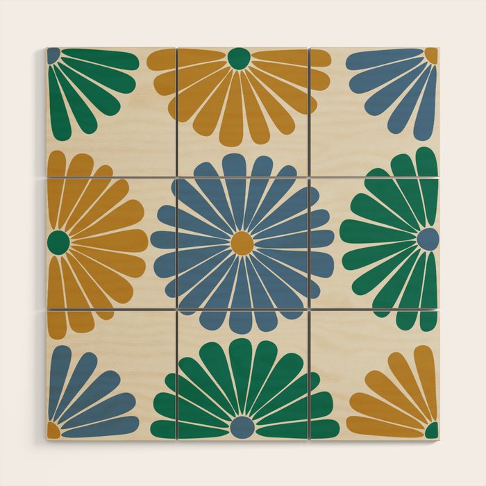 Retro Summer Daisies X Wood Wall Art Gallery Image 1