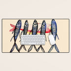 Deep Sea Stripes Desk Mat Gallery Image 1