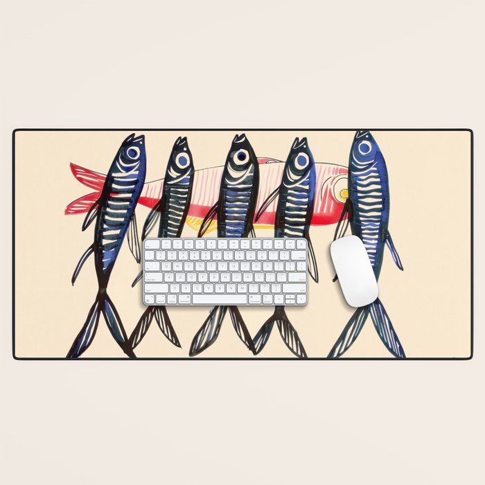 Deep Sea Stripes Desk Mat Gallery Image 1