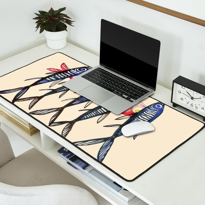 Deep Sea Stripes Desk Mat Gallery Image 2