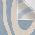 Modern Retro Liquid Swirl Abstract Pattern Square in Muted Light Blue and Cream Beige Wall Tapestry Gallery Image 3