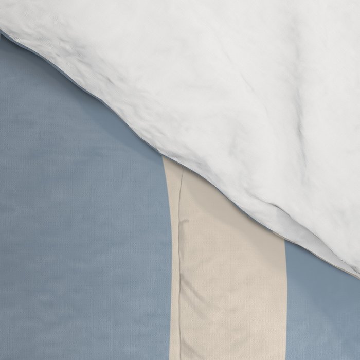 Modern Retro Liquid Swirl Abstract Pattern Square in Muted Light Blue and Cream Beige Comforter Gallery Image 4