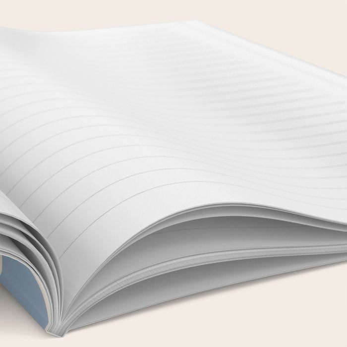 Modern Retro Liquid Swirl Abstract Pattern Square in Muted Light Blue and Cream Beige Notebook Gallery Image 2