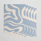 Modern Retro Liquid Swirl Abstract Pattern Square in Muted Light Blue and Cream Beige Wrapping Paper Gallery Image 3