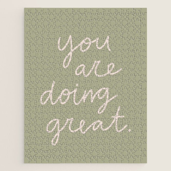 You Are Doing Great Sage Green Jigsaw Puzzle Gallery Image 1