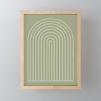 Minimal Arch LIII Earthy Sage Green Modern Geometric Lines Mini Art Print Gallery Image 1