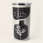 Mid Century Minimalist Black Ink Tribal Vase Abstract Vase Shapes Floral Plant Travel Mug Gallery Image 1