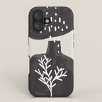 Mid Century Minimalist Black Ink Tribal Vase Abstract Vase Shapes Floral Plant iPhone Case Gallery Image 1