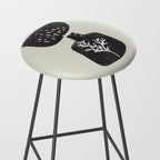 Mid Century Minimalist Black Ink Tribal Vase Abstract Vase Shapes Floral Plant Stool Gallery Image 2