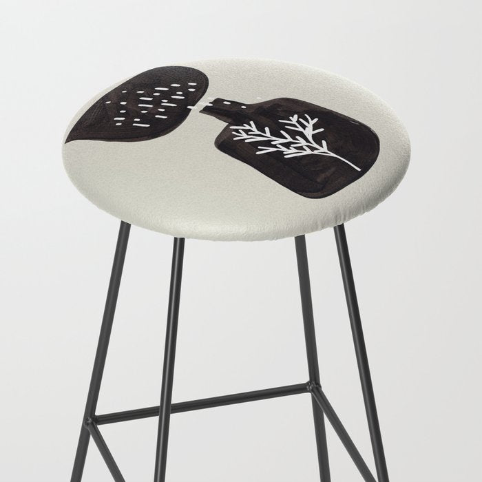 Mid Century Minimalist Black Ink Tribal Vase Abstract Vase Shapes Floral Plant Stool Gallery Image 2