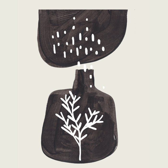 Mid Century Minimalist Black Ink Tribal Vase Abstract Vase Shapes Floral Plant Coffee Mug Gallery Image 2