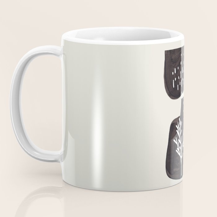 Mid Century Minimalist Black Ink Tribal Vase Abstract Vase Shapes Floral Plant Coffee Mug Gallery Image 3