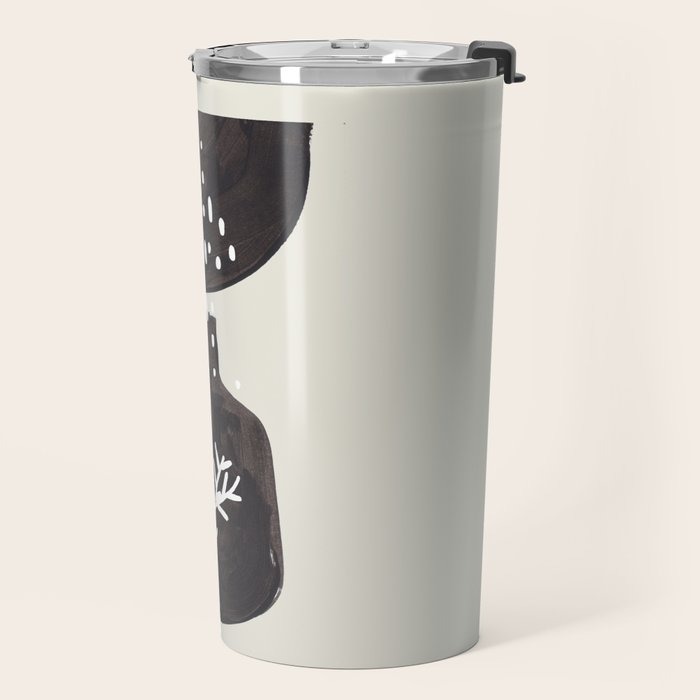 Mid Century Minimalist Black Ink Tribal Vase Abstract Vase Shapes Floral Plant Travel Mug Gallery Image 2