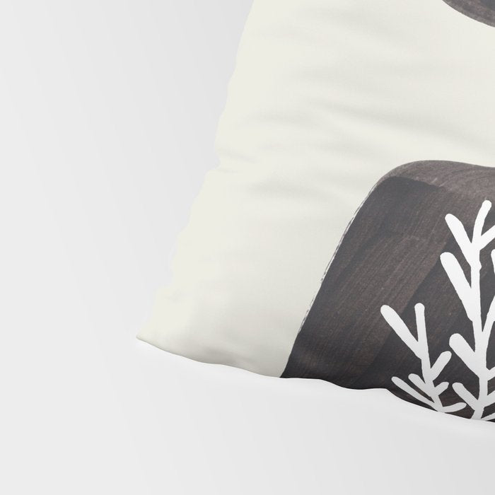 Mid Century Minimalist Black Ink Tribal Vase Abstract Vase Shapes Floral Plant Pillow Sham Gallery Image 4