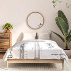 Tennis Racket Patent - Tennis Lover Coach Player Fan Art - White Comforter Gallery Image 3