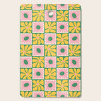 Retro checkered flower art pattern Cutting Board Gallery Image 1