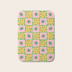 Retro checkered flower art pattern Bath Mat Gallery Image 1