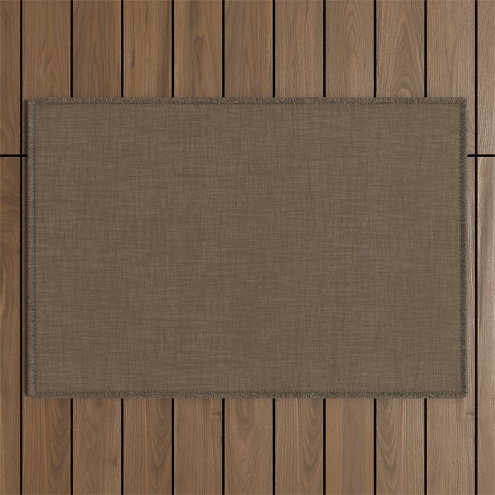 Cozy Linen Effect in Coffee Liqueur Brown Outdoor Rug Gallery Image 1