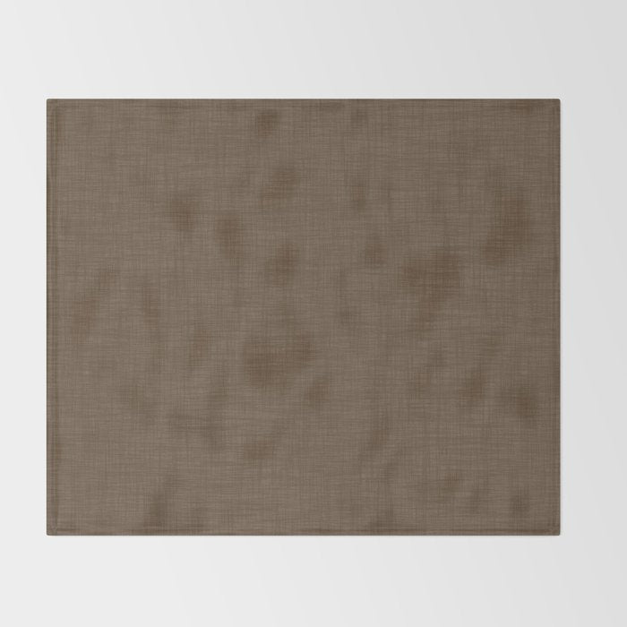 Cozy Linen Effect in Coffee Liqueur Brown Throw Blanket Gallery Image 2