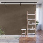 Cozy Linen Effect in Coffee Liqueur Brown Wall Mural Gallery Image 1