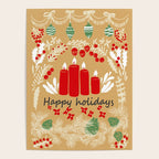 happy holidays christmas greetings - folk art illustration Poster Gallery Image 4