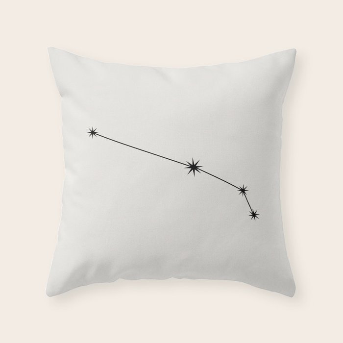 Aries Zodiac Star Constellation Line Art White Throw Pillow Gallery Image 6