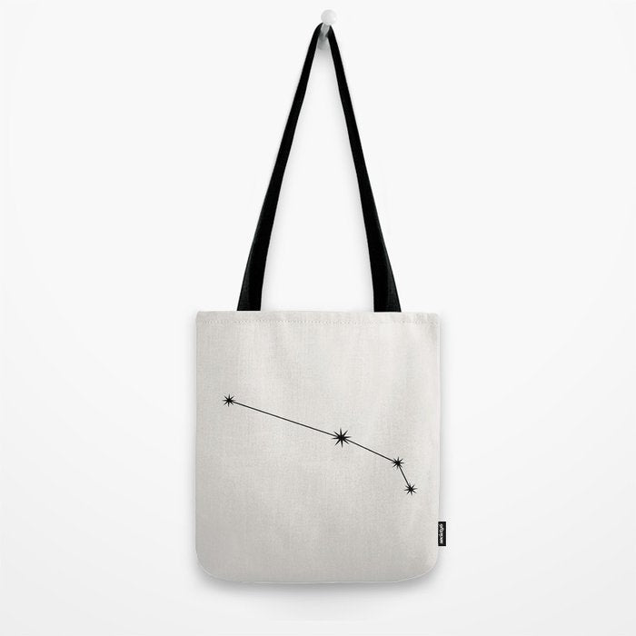 Aries Zodiac Star Constellation Line Art White Tote Bag Gallery Image 2
