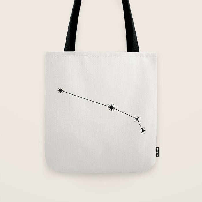 Aries Zodiac Star Constellation Line Art White Tote Bag Gallery Image 1