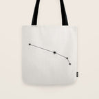 Aries Zodiac Star Constellation Line Art White Tote Bag Gallery Image 1