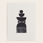 Black & White Minimalist Mid Century Paper collage Funky Black Ink Tribal Geometric by Ejaaz Haniff Poster Gallery Image 4