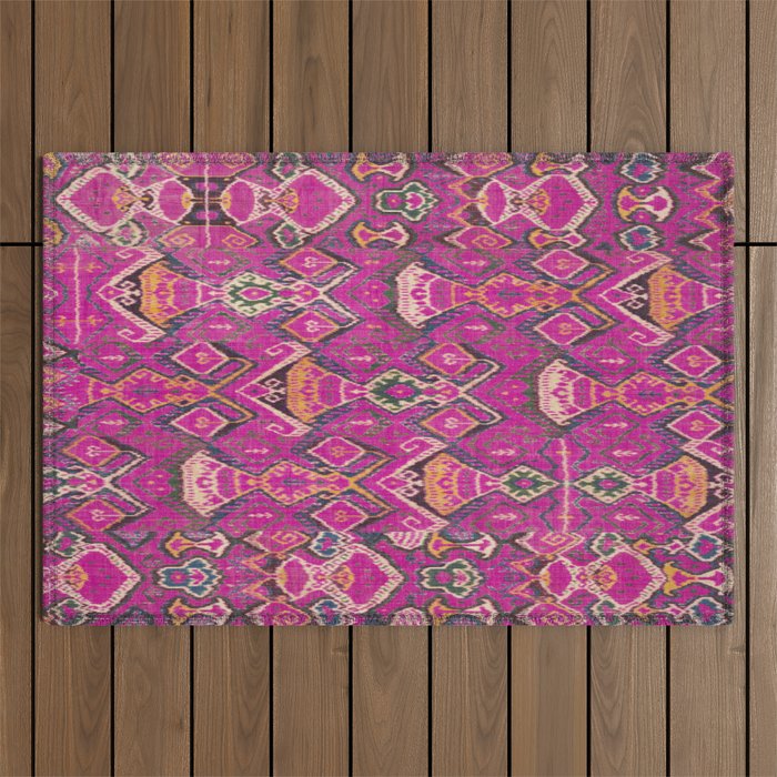 Uzbekistan Rug Deep Pink Outdoor Rug Gallery Image 1