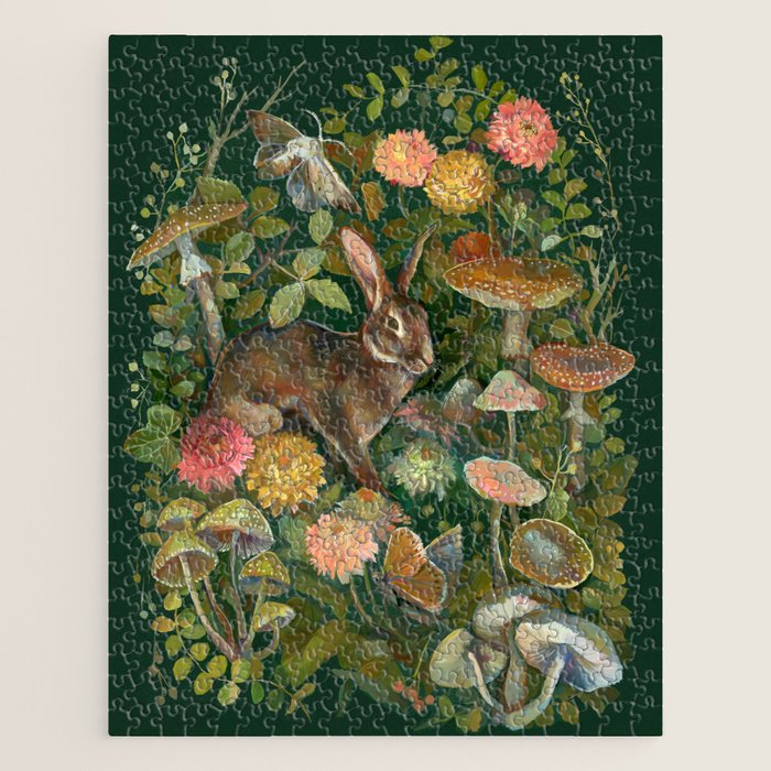 Zinnia Mushroom Garden Jigsaw Puzzle Gallery Image 1