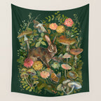 Zinnia Mushroom Garden Wall Tapestry Gallery Image 4