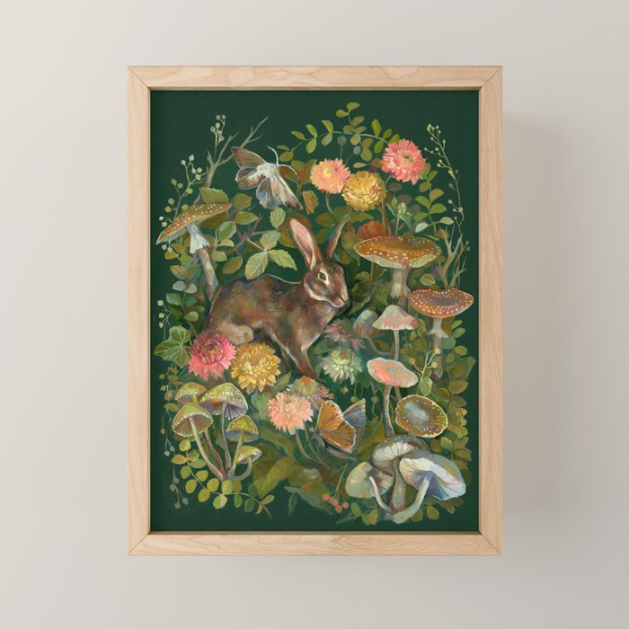 Zinnia Mushroom Garden Mini Art Print Gallery Image 1