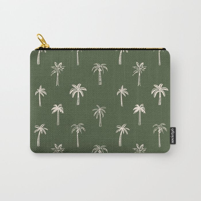 Vintage palm tree beach doodle pattern Carry All Pouch Gallery Image 1