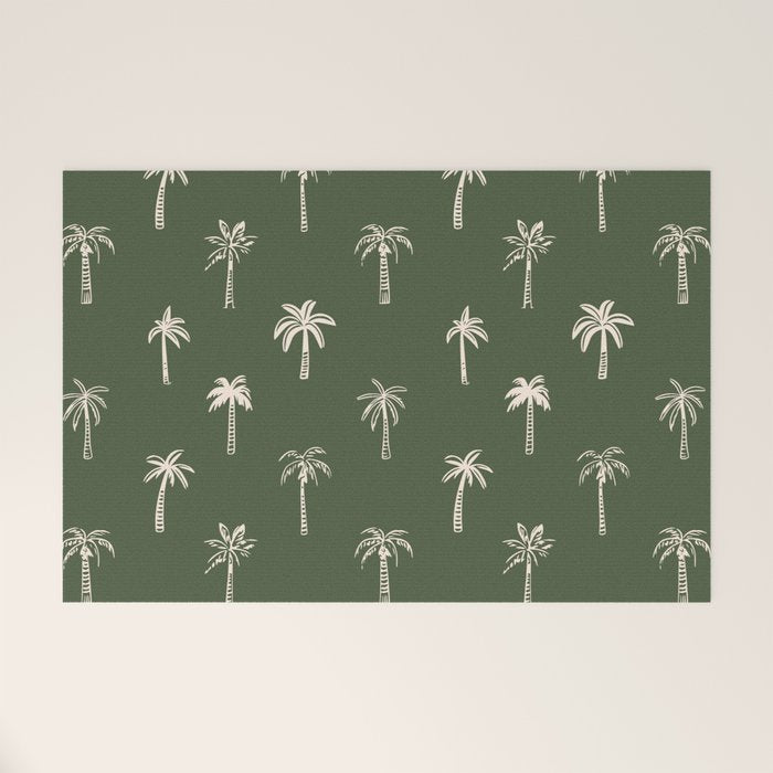 Vintage palm tree beach doodle pattern Welcome Mat Gallery Image 1